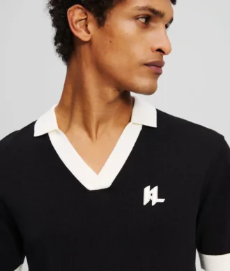MONOGRAM GEBREID POLOSHIRT