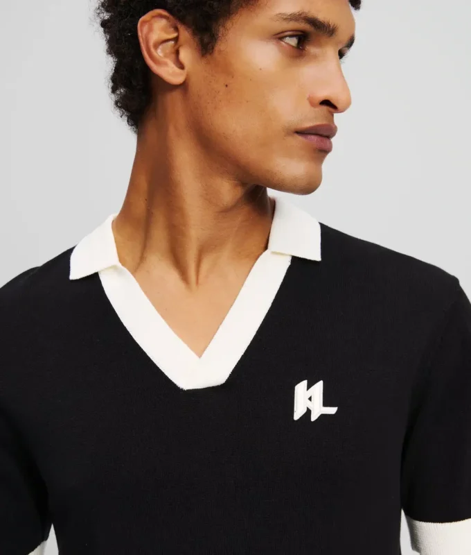 MONOGRAM GEBREID POLOSHIRT