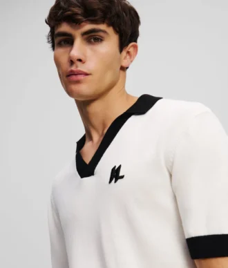 MONOGRAM GEBREID POLOSHIRT