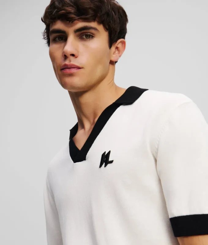 MONOGRAM GEBREID POLOSHIRT