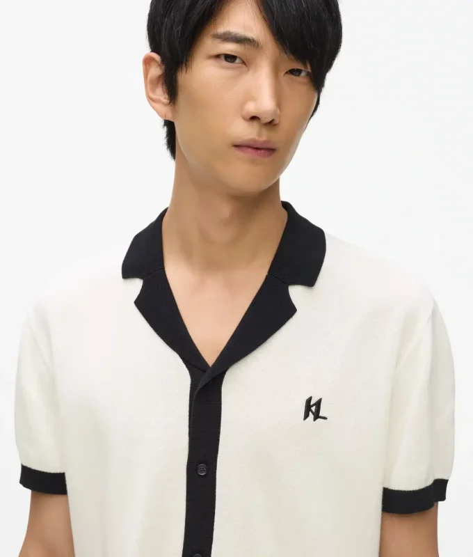 Monogram gebreid poloshirt