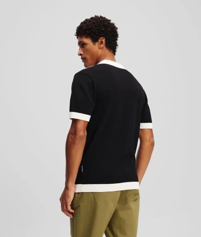 MONOGRAM GEBREID POLOSHIRT