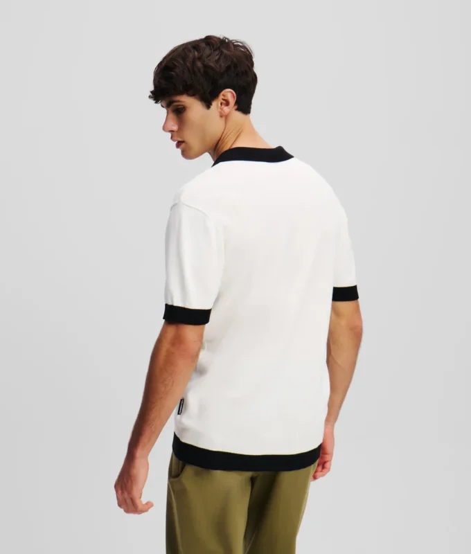 MONOGRAM GEBREID POLOSHIRT