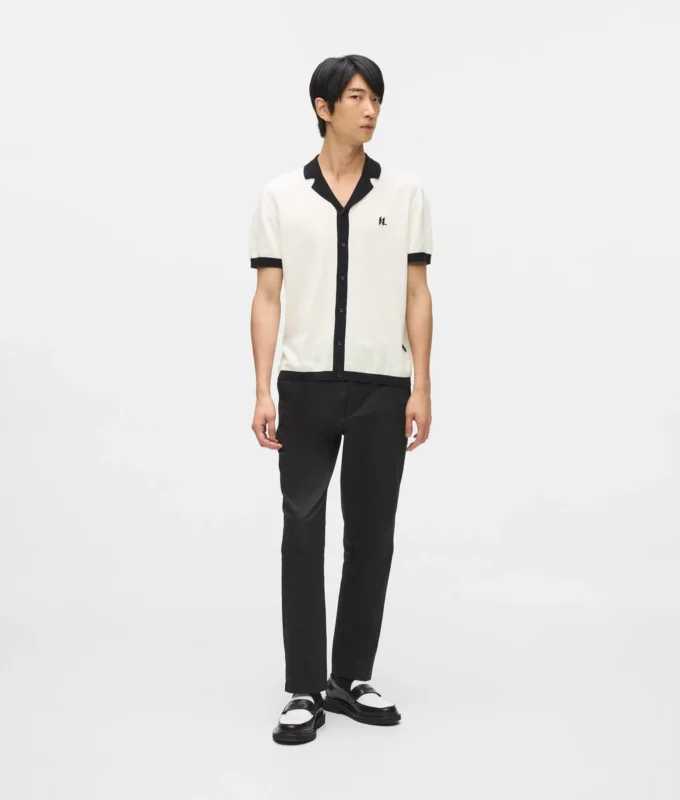 Monogram gebreid poloshirt