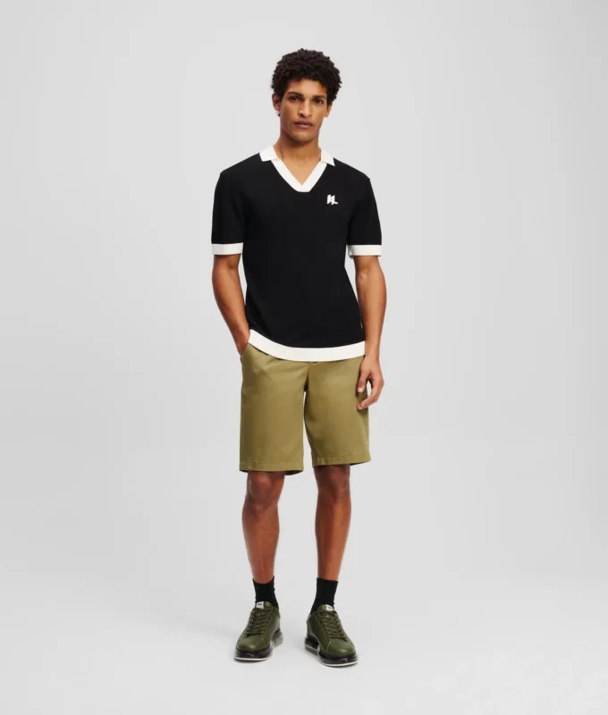 MONOGRAM GEBREID POLOSHIRT