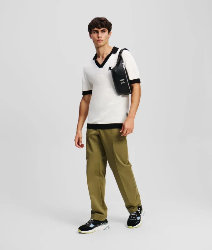 MONOGRAM GEBREID POLOSHIRT