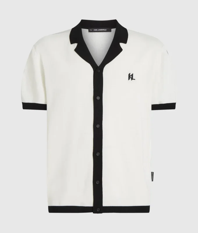 Monogram gebreid poloshirt