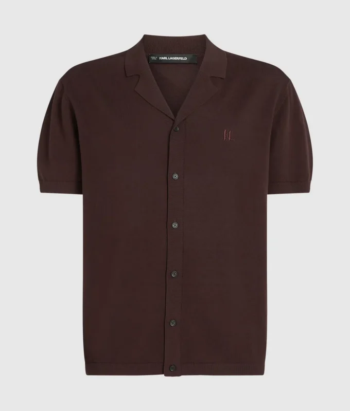 Monogram gebreid poloshirt