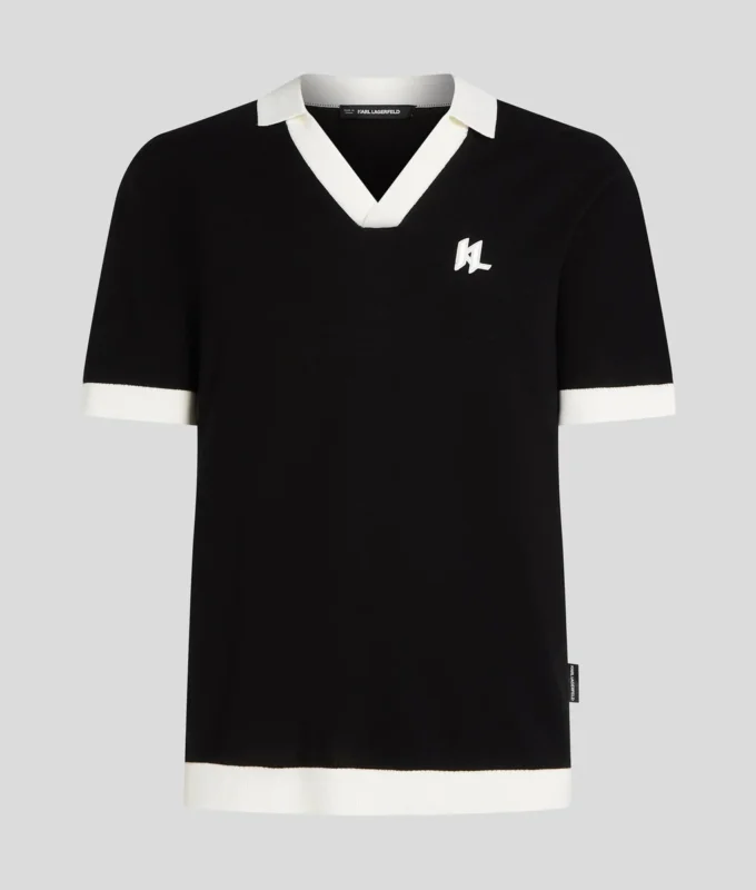 MONOGRAM GEBREID POLOSHIRT