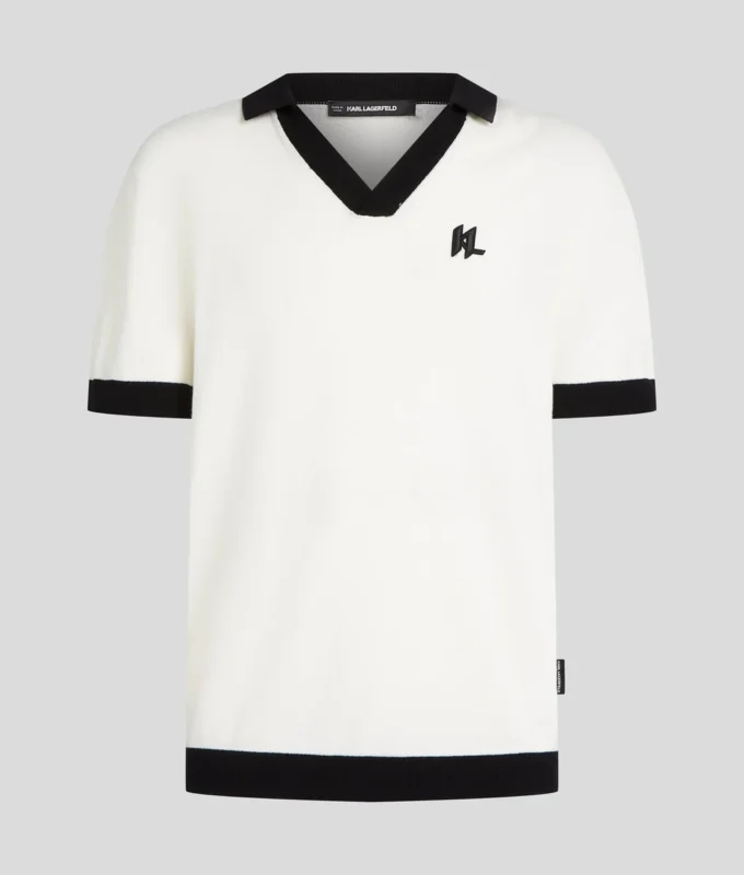 MONOGRAM GEBREID POLOSHIRT