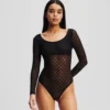 MONOGRAM LANGEMOUWEN MESH BODYSUIT