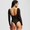 MONOGRAM LANGEMOUWEN MESH BODYSUIT