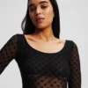 MONOGRAM LANGEMOUWEN MESH BODYSUIT