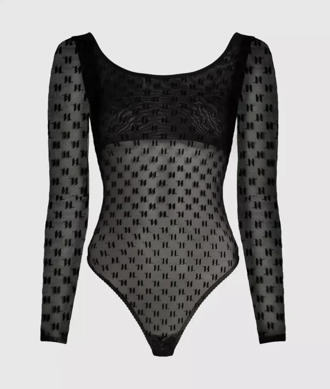 MONOGRAM LANGEMOUWEN MESH BODYSUIT