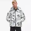 Monogram pufferjas met all-over print