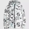 Monogram pufferjas met all-over print