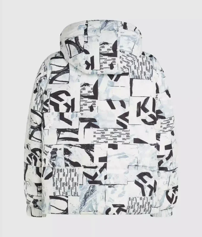 Monogram pufferjas met all-over print