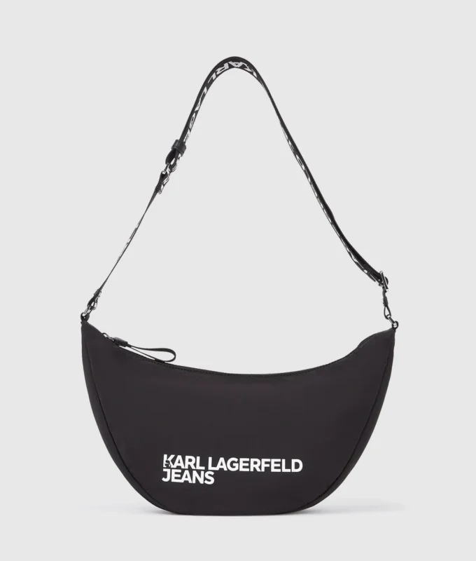 Nylon schoudertas met logo