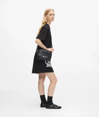 Nylon schoudertas met logo