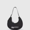 Nylon schoudertas met logo en maanmotief