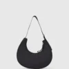 Nylon schoudertas met logo en maanmotief
