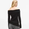 Off-shoulder gebreide top