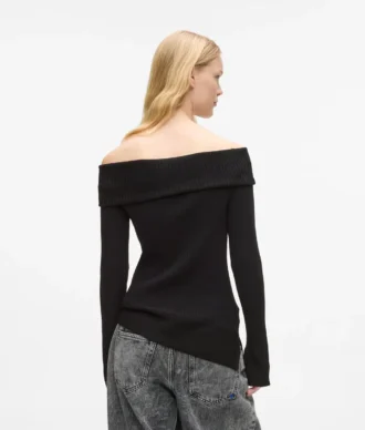 Off-shoulder gebreide top