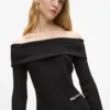 Off-shoulder gebreide top