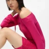 Off-shoulder jurk met trekkoord