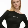Off-shoulder jurk met trekkoord