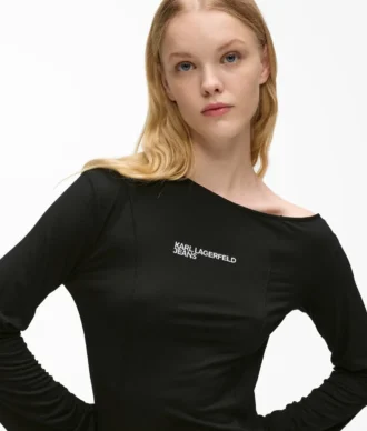Off-shoulder jurk met trekkoord