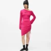 Off-shoulder jurk met trekkoord