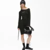 Off-shoulder jurk met trekkoord