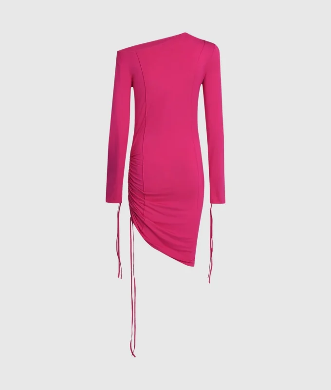 Off-shoulder jurk met trekkoord