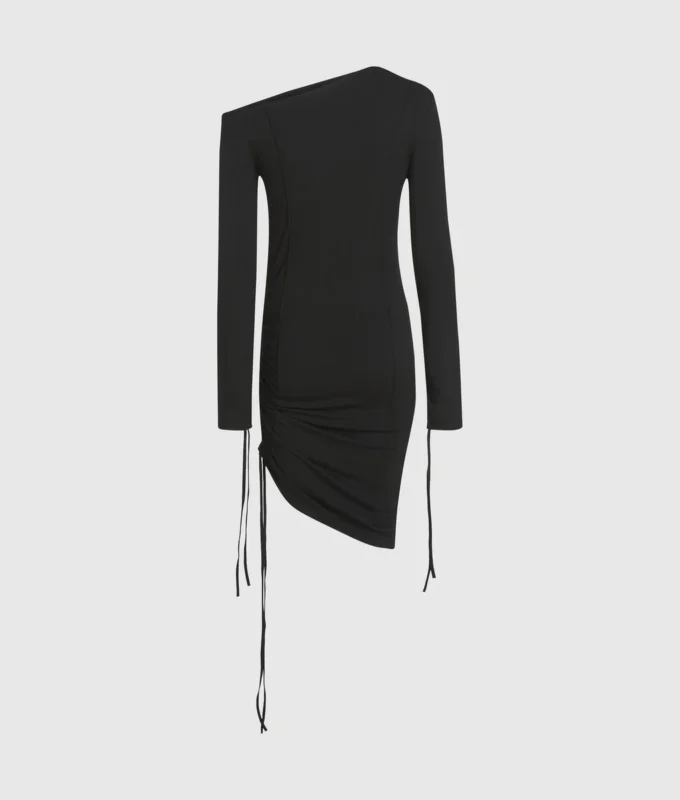 Off-shoulder jurk met trekkoord