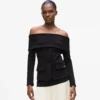 Off-shoulder sweatshirt