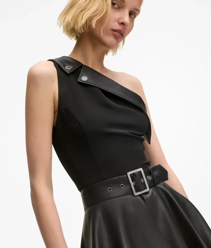 One-shoulder motorjurk