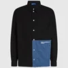 Overhemd met denim panelen