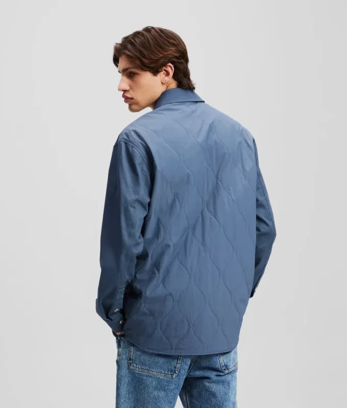 OVERSHIRT VAN GEMENGDE MATERIALEN