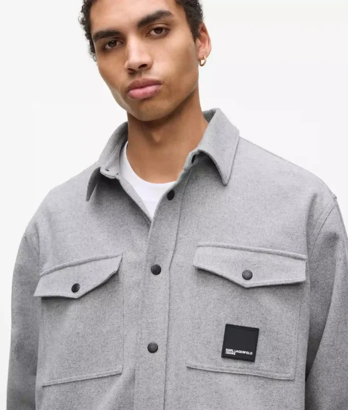 Overshirt van wolmix