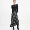 Paris midi-jurk met schetsen