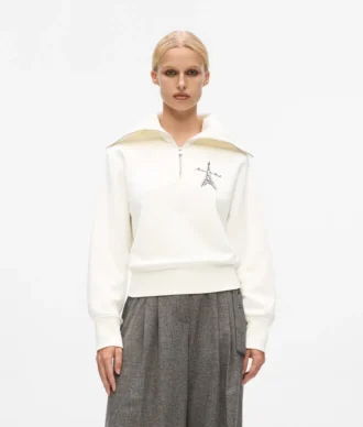 Paris sketch sweatshirt met halve rits