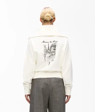 Paris sketch sweatshirt met halve rits