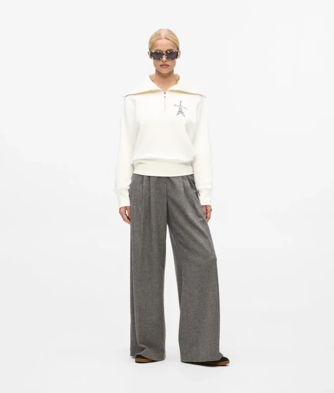 Paris sketch sweatshirt met halve rits