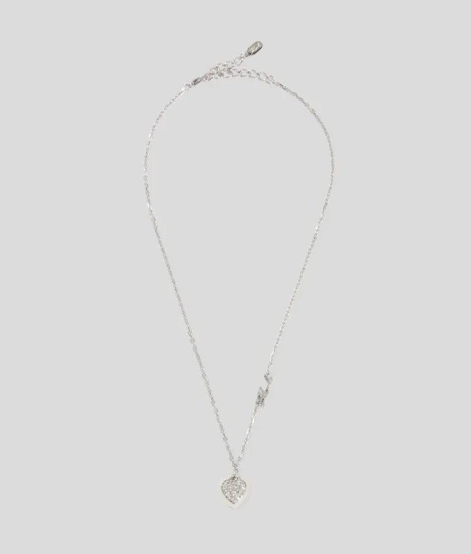 PAVÉ HEART CHARM NECKLACE