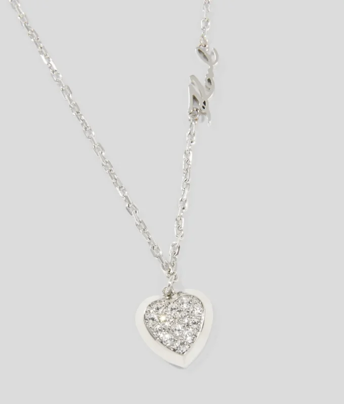 PAVÉ HEART CHARM NECKLACE