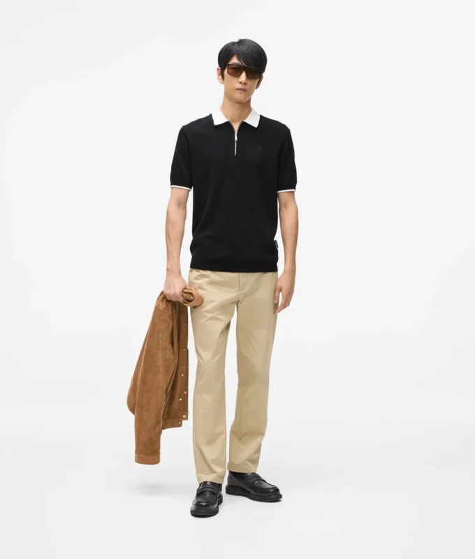 Polo met contrasterende kraag