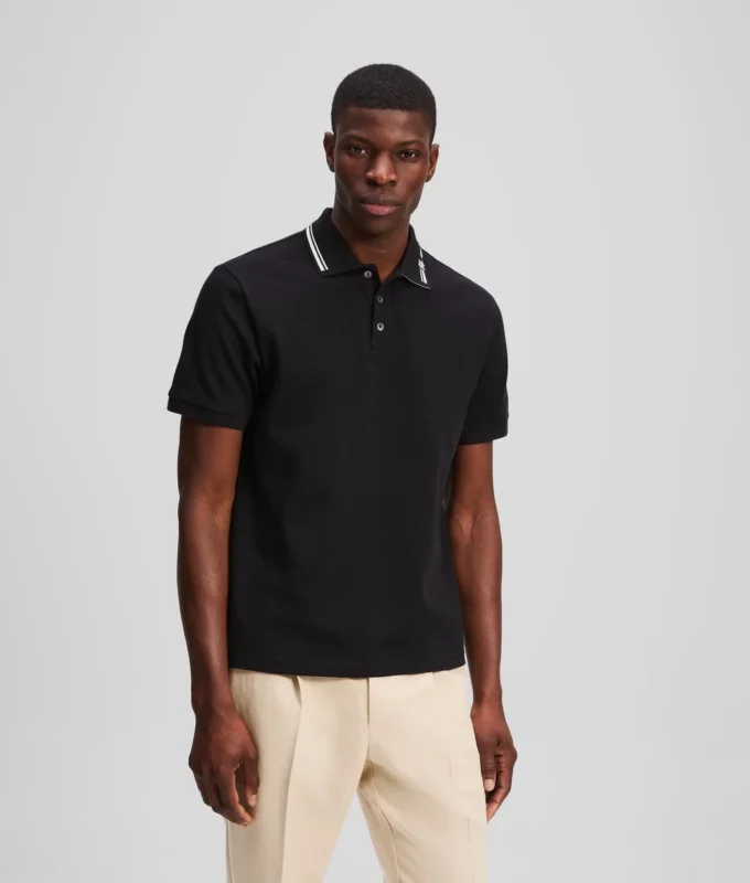 POLOSHIRT MET CONTRASTERENDE BIJZONDERHEDEN