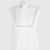 Popeline overhemd met studs