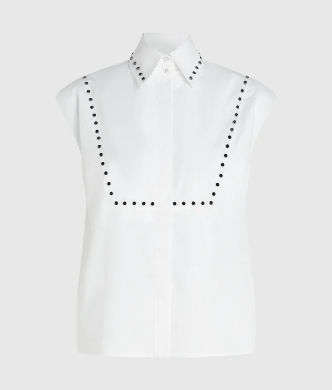 Popeline overhemd met studs